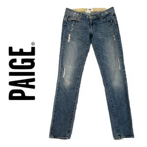 PAIGE Women’s‎ Skyline Distressed Ankle Peg Jeans - Size 27